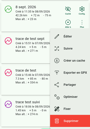 menu plus trace