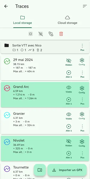 selection multiple traces